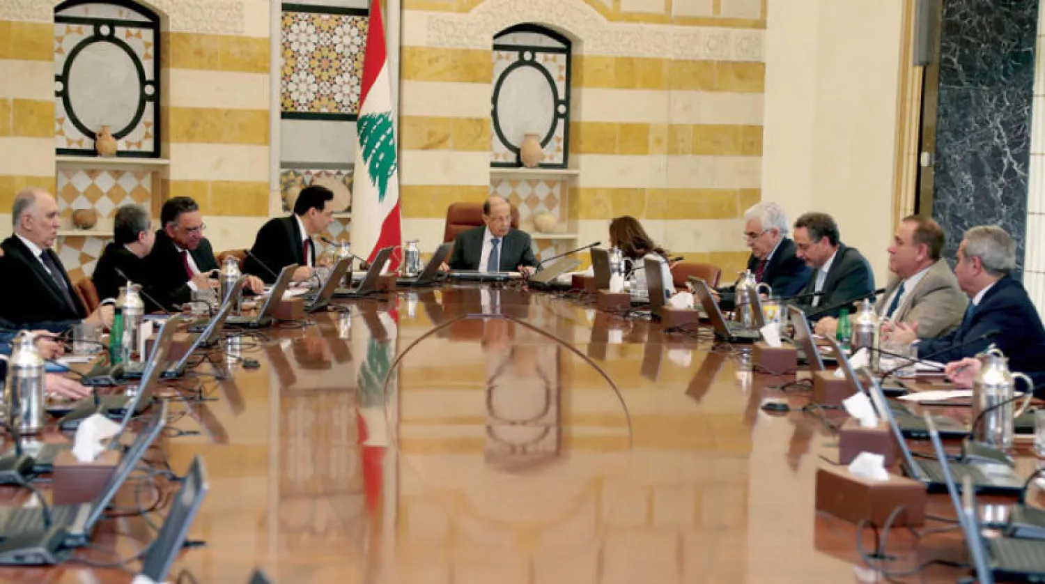 الحكومة اللبنانية مجتمعة أمس برئاسة الرئيس ميشال عون (دالاتي ونهرا)