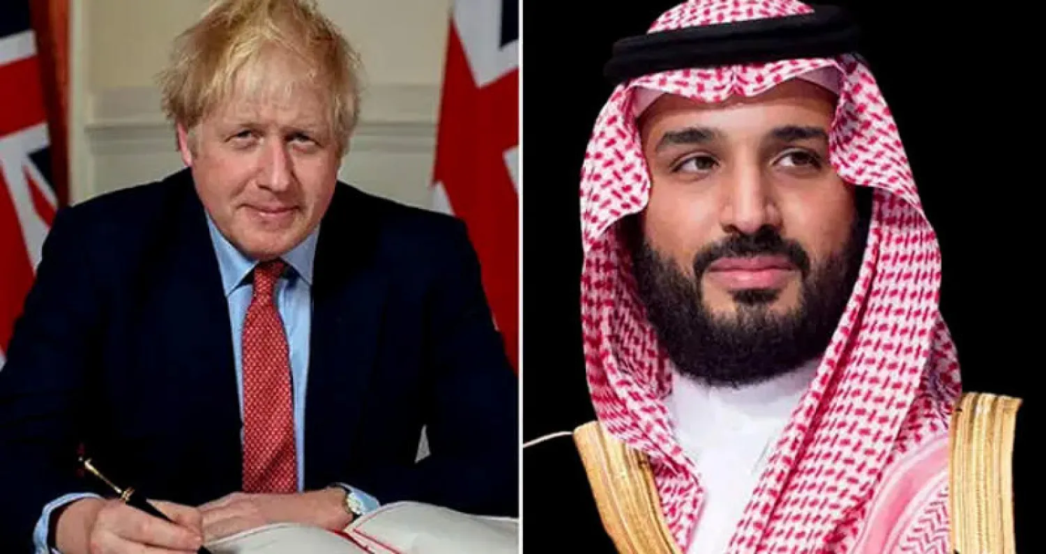 ولي العهد السعودي الأمير محمد بن سلمان ورئيس الوزراء البريطاني بوريس جونسون