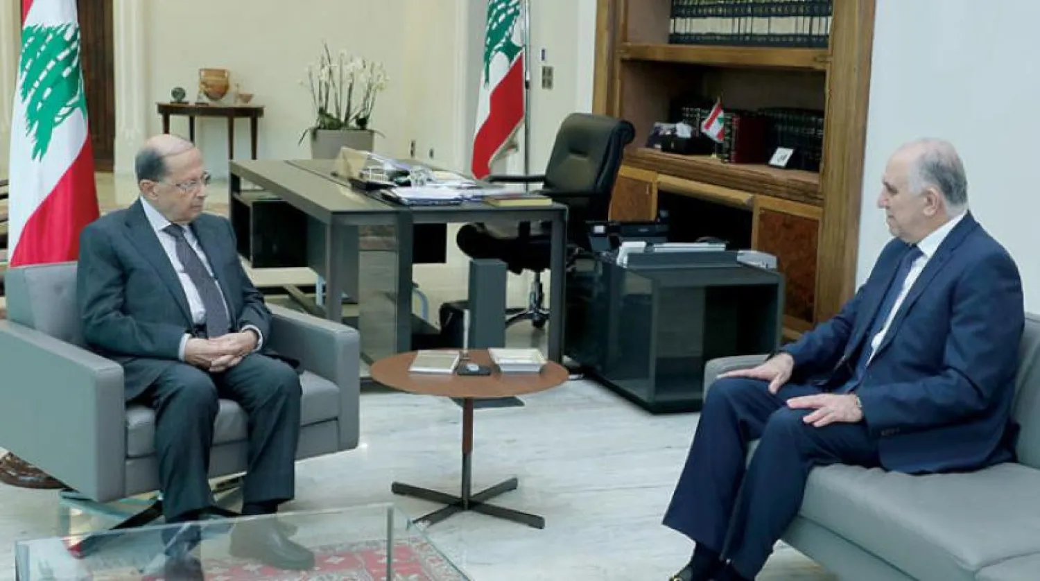 President Michel Aoun receives Interior Minister Mohammed Fahmi at the Baabda Palace (Dalati & Nohra).