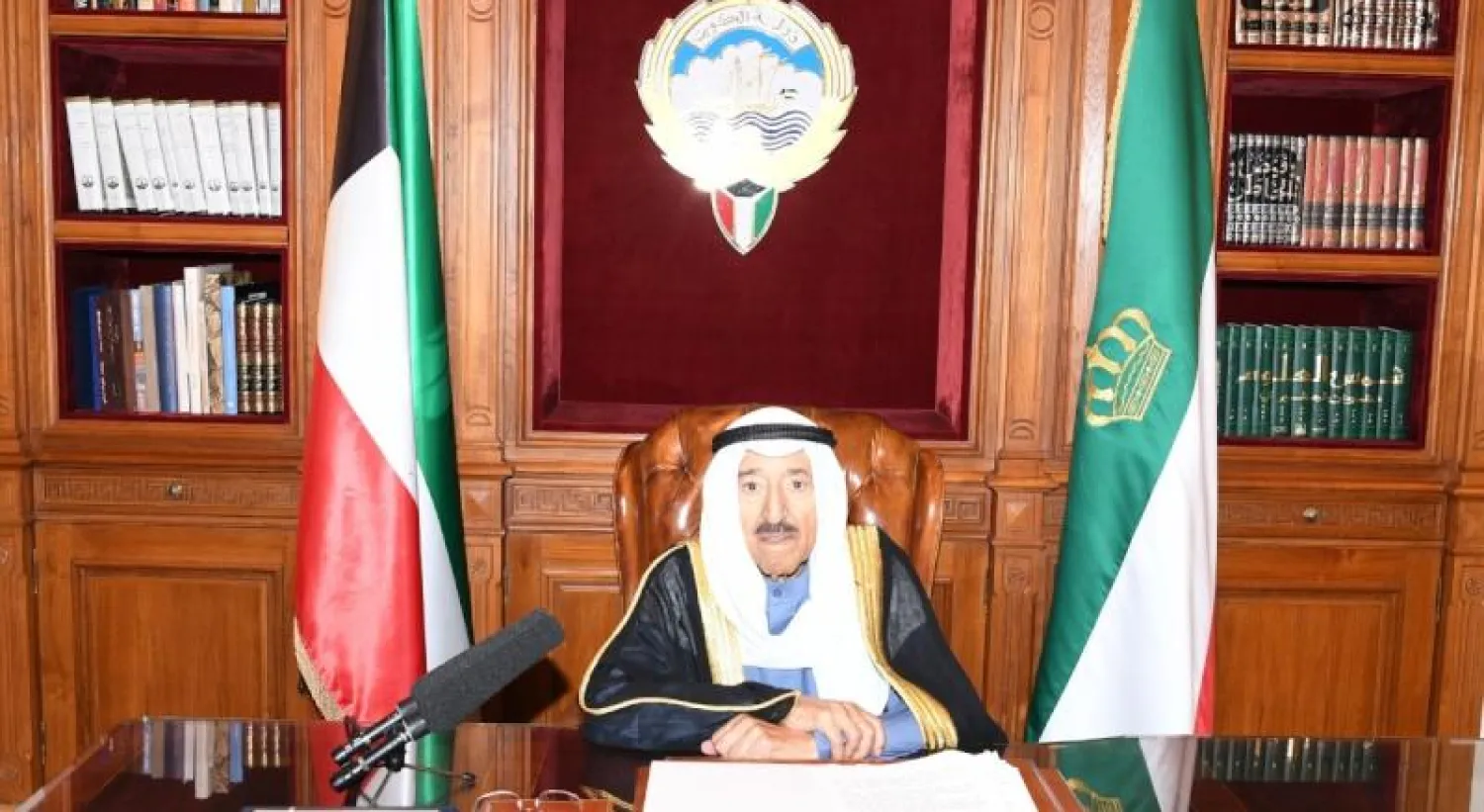 أمير دولة الكويت الشيخ صباح الأحمد الجابر الصباح خلال كلمته للمواطنين والمقيمين (كونا)