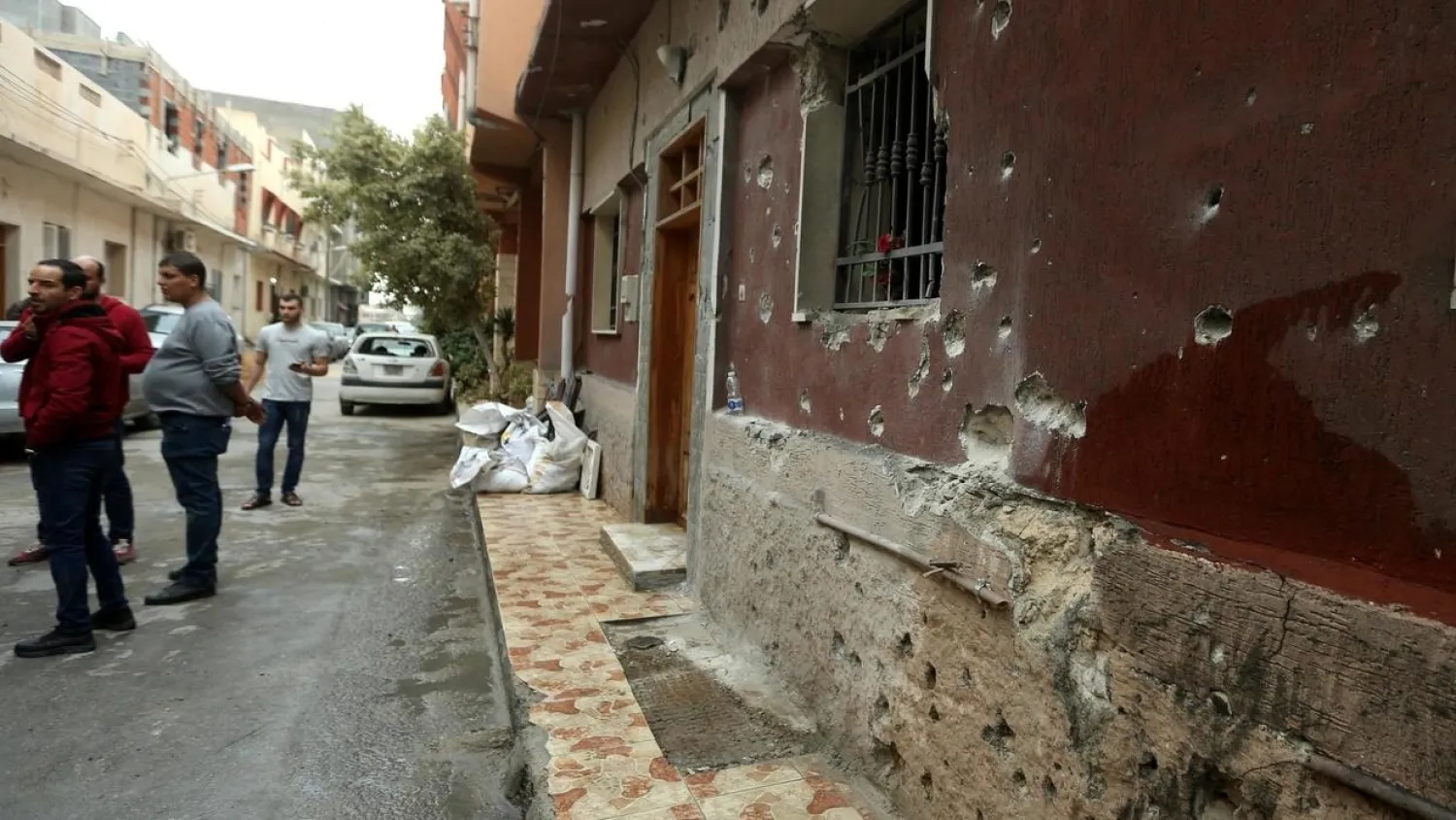 A damaged buidling in Tripoli, Libya on February 13, 2020. (AFP)