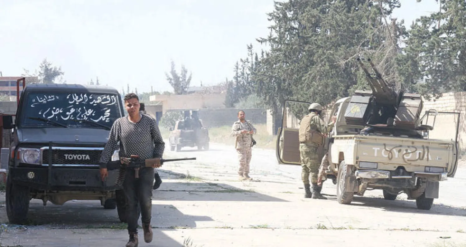 عناصر تابعة لحكومة {الوفاق} تمركزت جنوب طرابلس في وقت سابق من الشهر الحالي (أ.ف.ب)