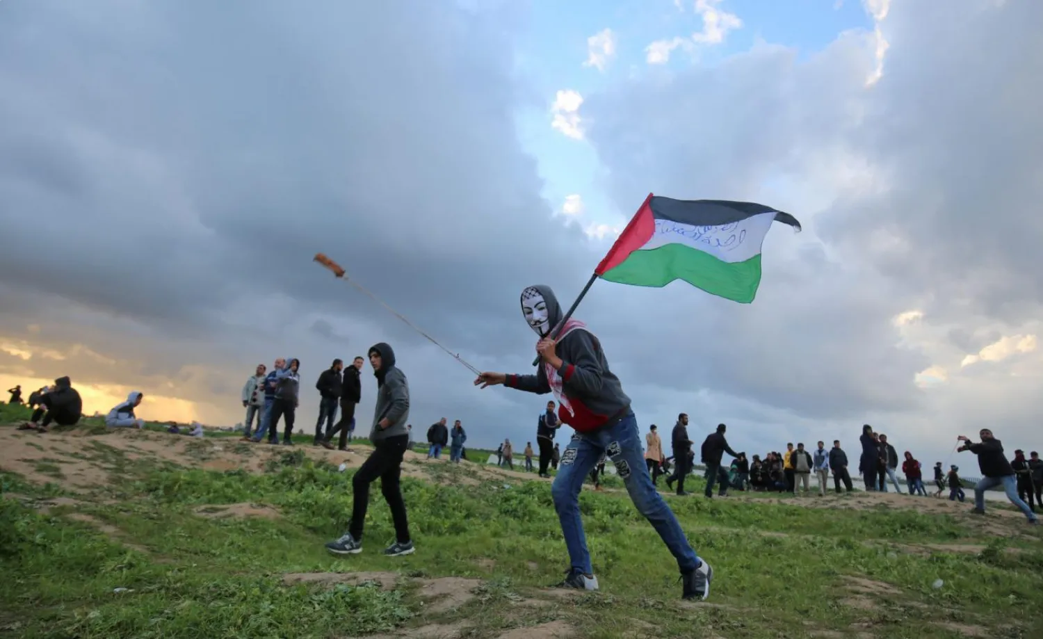 Palestinians demonstrating in Gaza as part of the Great March of Return. AFP file photo