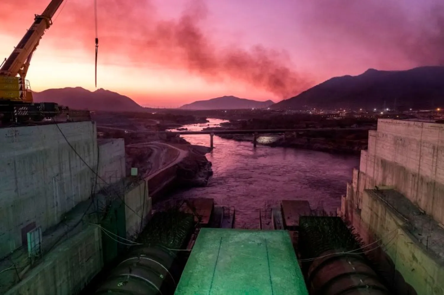 A general view of the Blue Nile river as it passes through the Grand Ethiopian Renaissance Dam (GERD), near Guba in Ethiopia, on Dec. 26, 2019. EDUARDO SOTERAS/AFP VIA GETTY IMAGES
