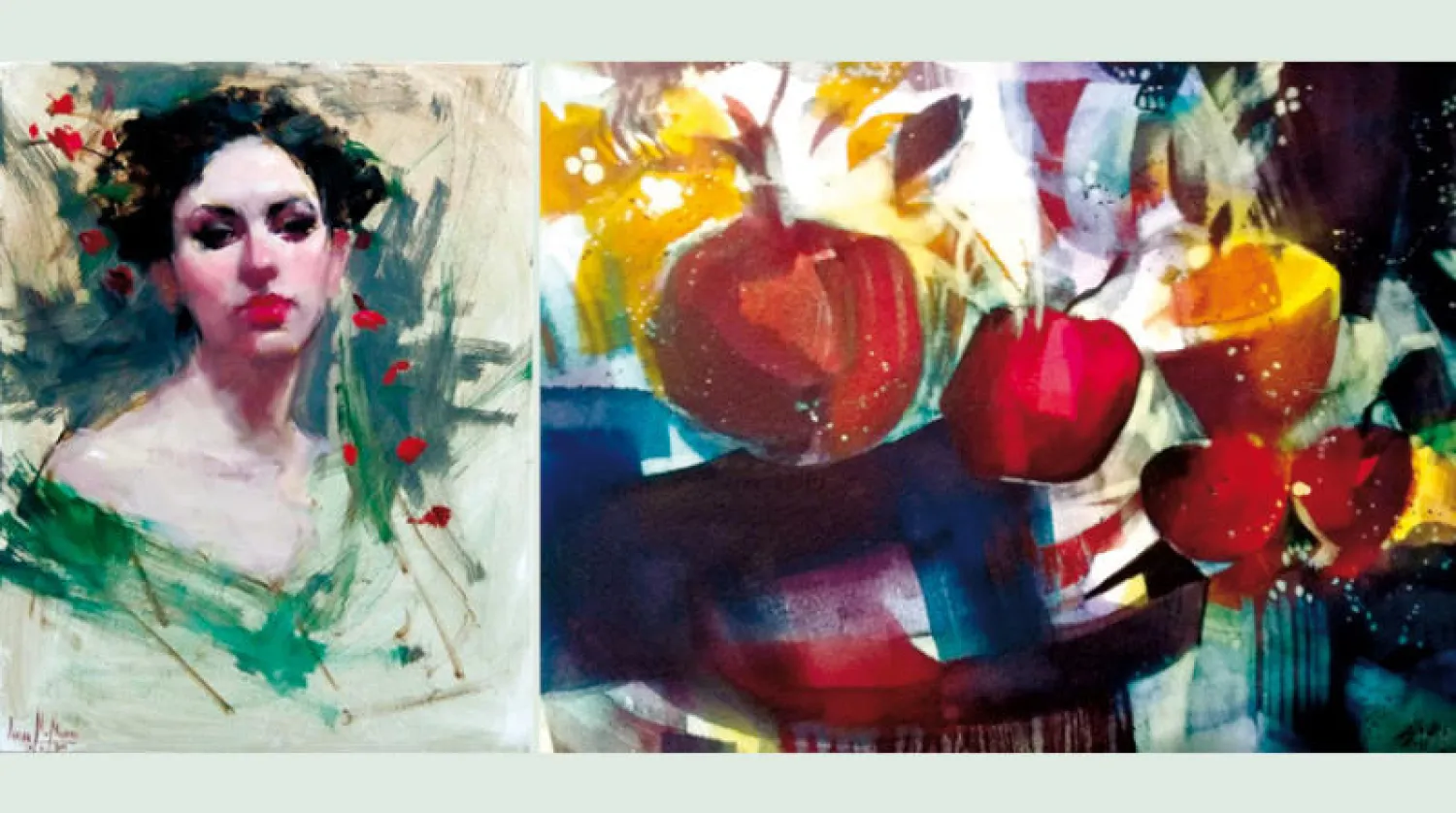 عمل للفنان إيهاب لطفي  -  عمل للفنانة أسماء خوري