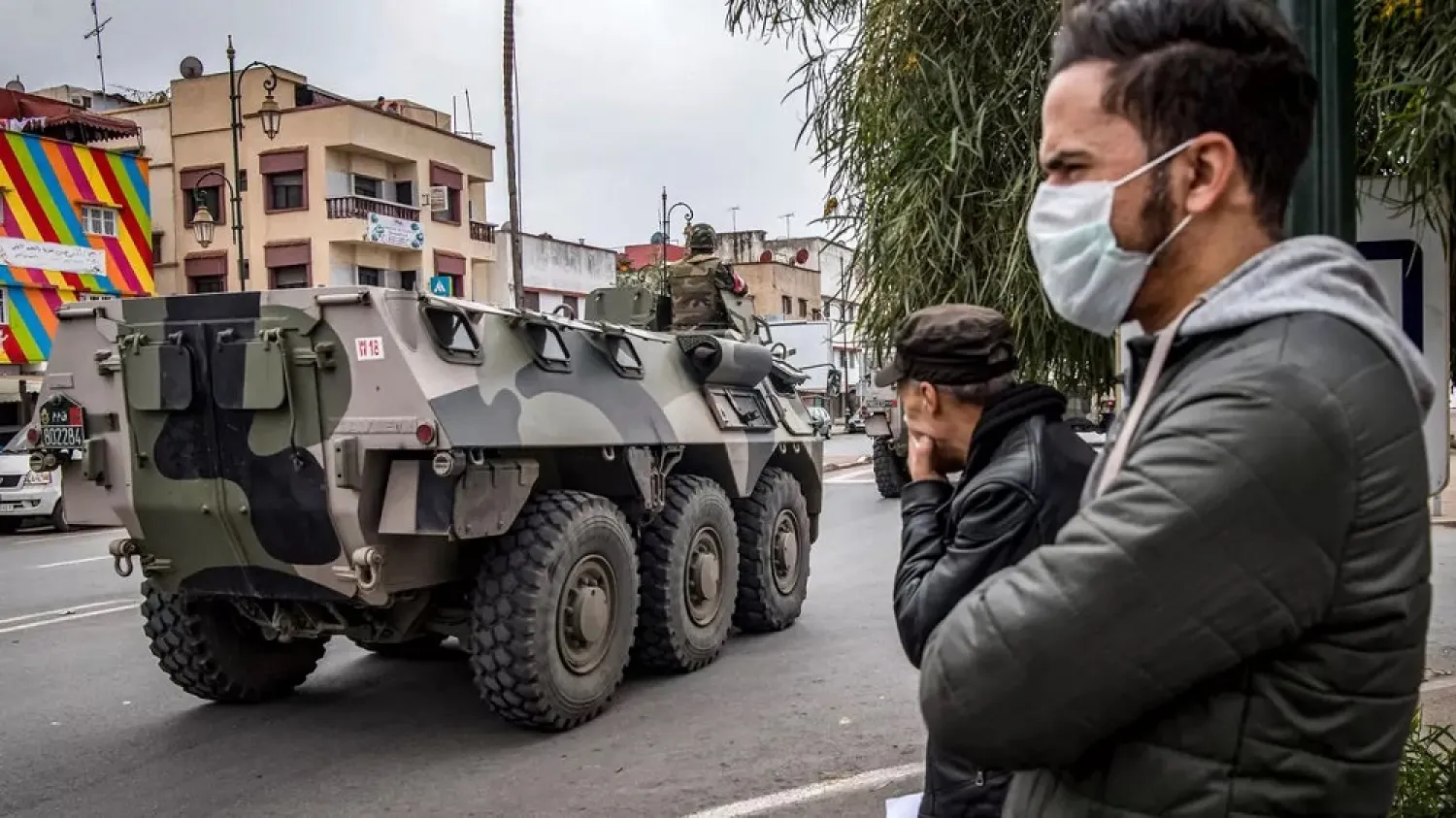 Morocco deployed armored vehicles in the capital Rabat to ensure compliance with emergency measures imposed due to the coronavirus. (AFP)