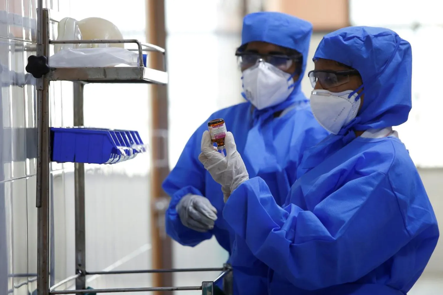 Medical staff at a ward specialized in receiving any person who may have been infected with coronavirus, at the Rajiv Ghandhi Govt. General hospital in Chennai, India, January 29, 2020. (Reuters)