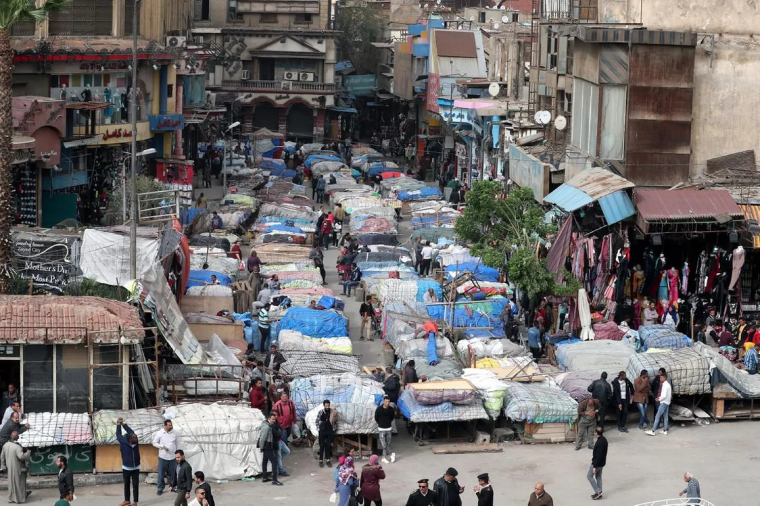Market stalls are closed at Attaba marketplace, in Cairo, Egypt. (EPA)