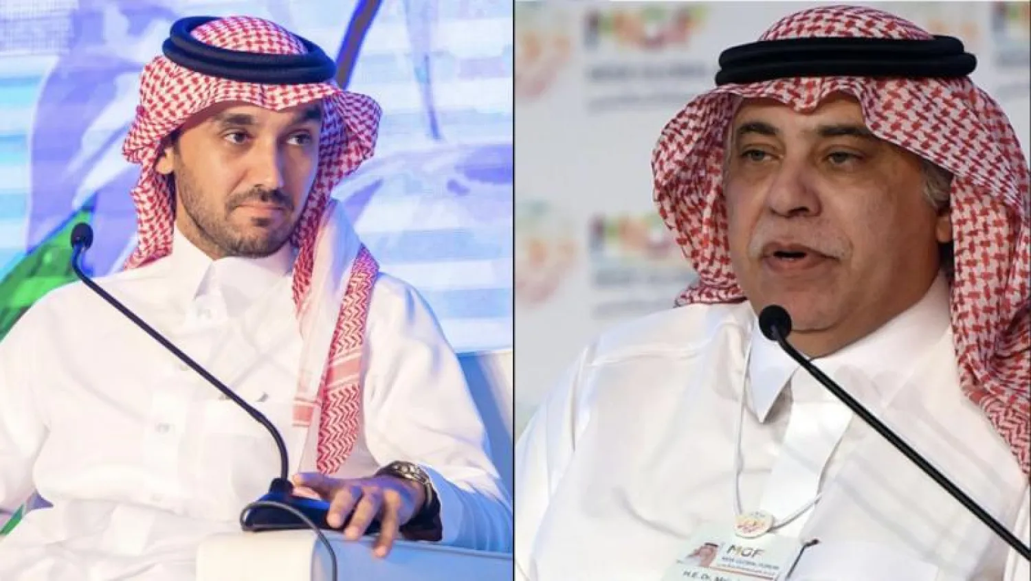 عبد العزيز بن تركي الفيصل وزير الرياضة والدكتور ماجد القصبي وزير التجارة (الشرق الأوسط)