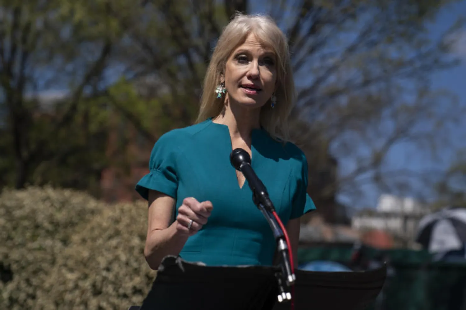 كليان كونواي مستشارة الرئيس الأميركي دونالد ترمب (أ.ب)