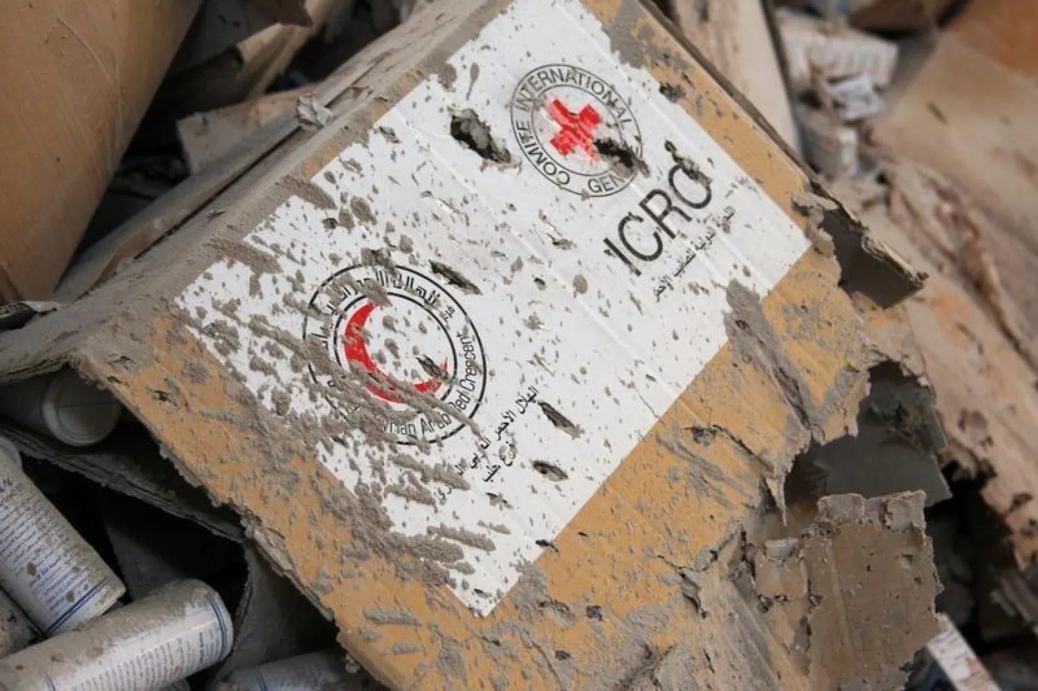 File photo: Damaged Red Cross and Red Crescent medical supplies lie inside a warehouse after an airstrike on Urm al-Kubra, western Aleppo city, Syria September 20, 2016. REUTERS/Ammar Abdullah
