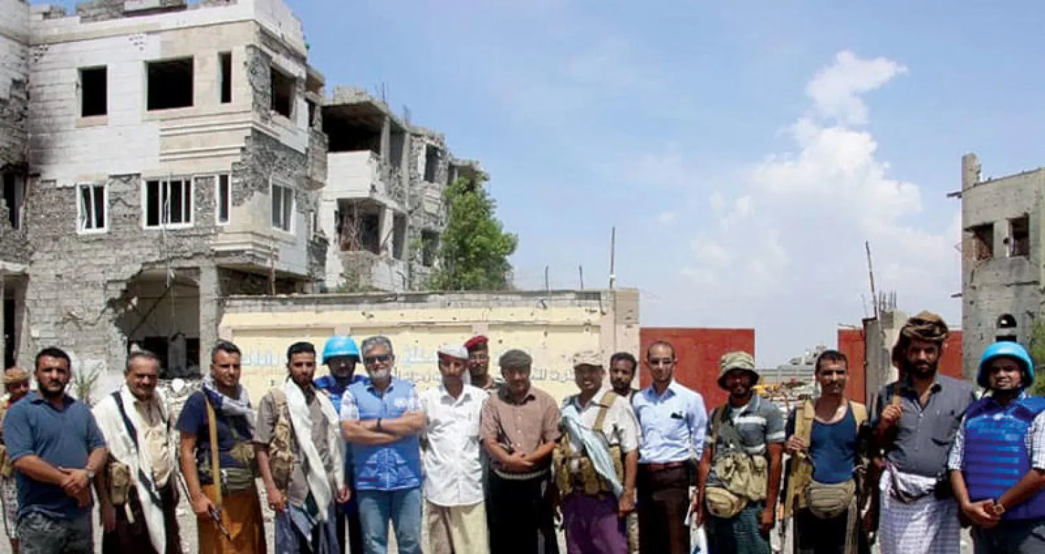 جانب من عمليات تثبيت نقاط المراقبة المشتركة بالحديدة في نوفمبر 2019 (الأمم المتحدة)