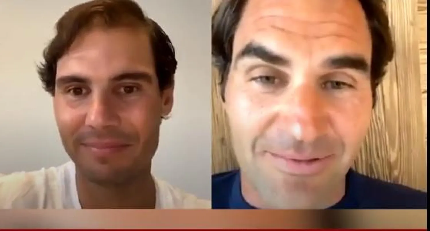 نجما التنس رافائيل نادال وروجر فيدرر (فيسبوك)