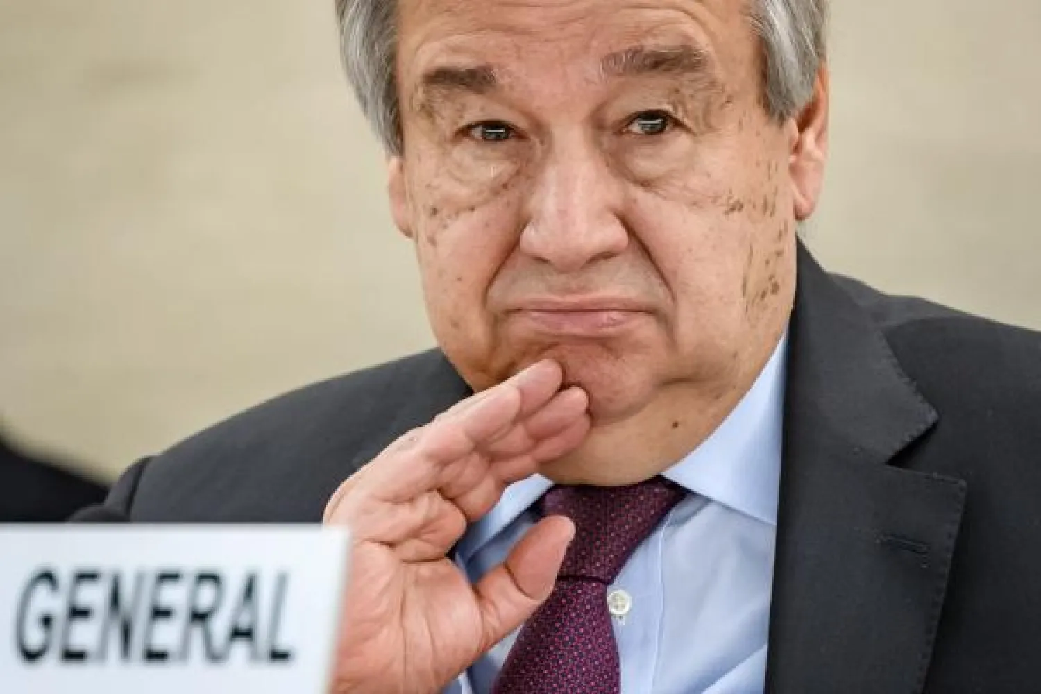  In this file photo UN Secretary-General Antonio Guterres looks on at the opening of the UN Human Rights Council's main annual session on February 24, 2020 in Geneva. AFP