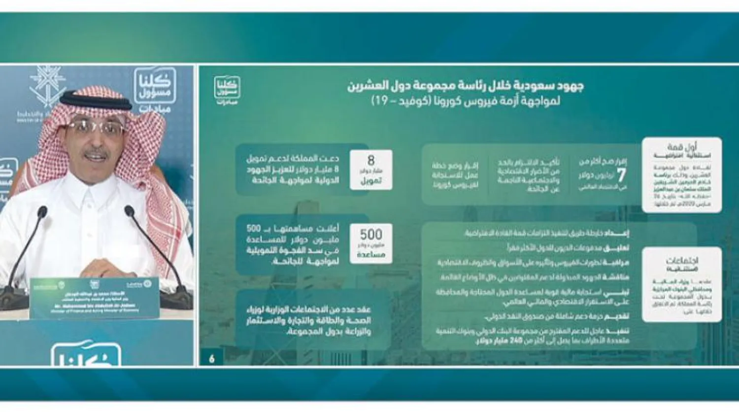 Saudi Finance Minister Mohammed al-Jadaan holds a virtual conference on the impact of the novel coronavirus on the Kingdom, Asharq Al-Awsat 