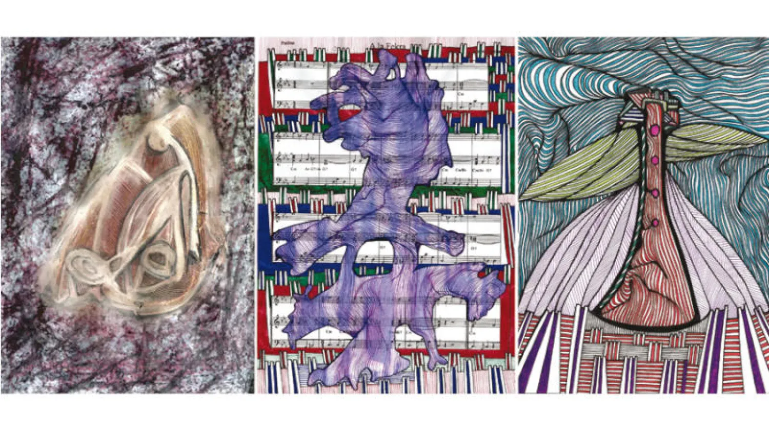 أشرف إبراهيم استلهم أفكاراً تشكيلية من الموسيقى  -  التقط إبراهيم في أعماله قيمة الخط كمحرك مصري  -  يتلاعب إبراهيم بالألوان والكتلة والفراغ 
في معظم أعماله (الشرق الأوسط)