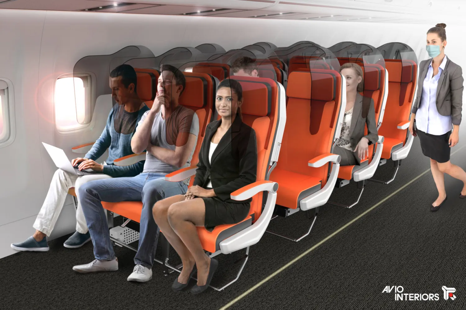 Italian design firm Avio Interiors reveals its vision for airplane seats post-coronavirus. Avio Interiors