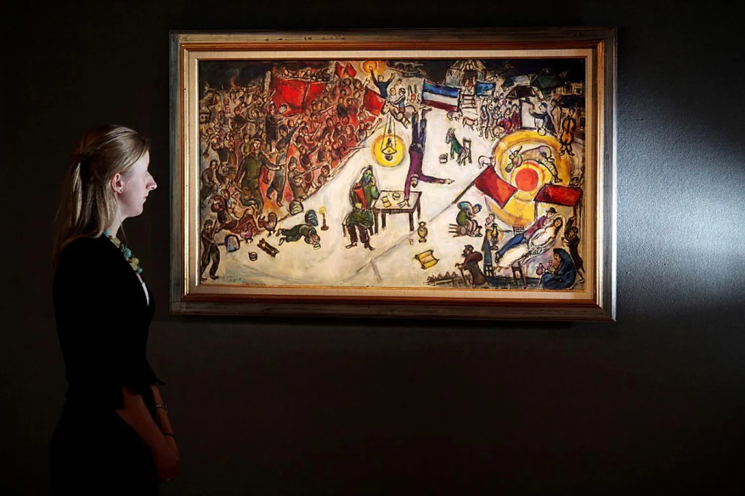 Marc Chagall’ın 1937 tarihli “Devrim” adlı eseri. (Getty) 