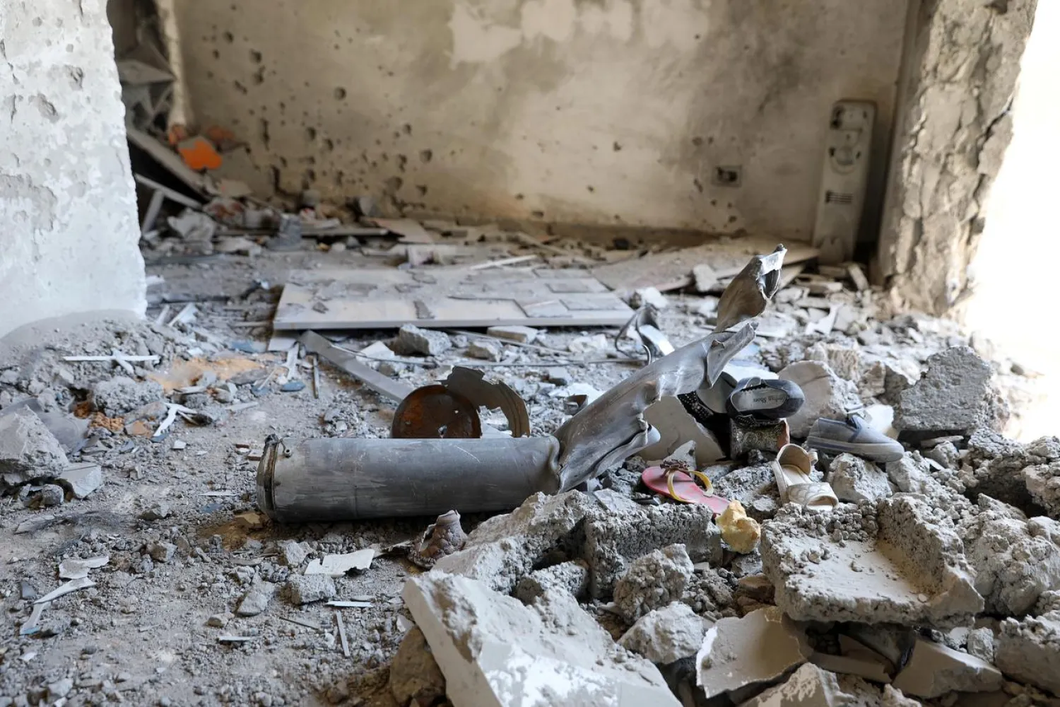 The inside of a house damaged by shelling in Abu Salim in Tripoli, Libya April 15, 2019. REUTERS/Hani Amara