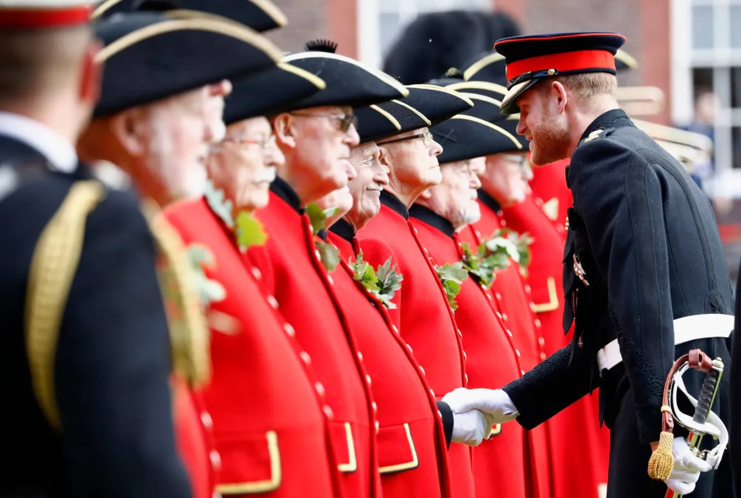 Prince Harry, Duke of Sussex meets veterans and Chelsea
Pensioners as he attends the annual Founder's Day parade.Getty Images