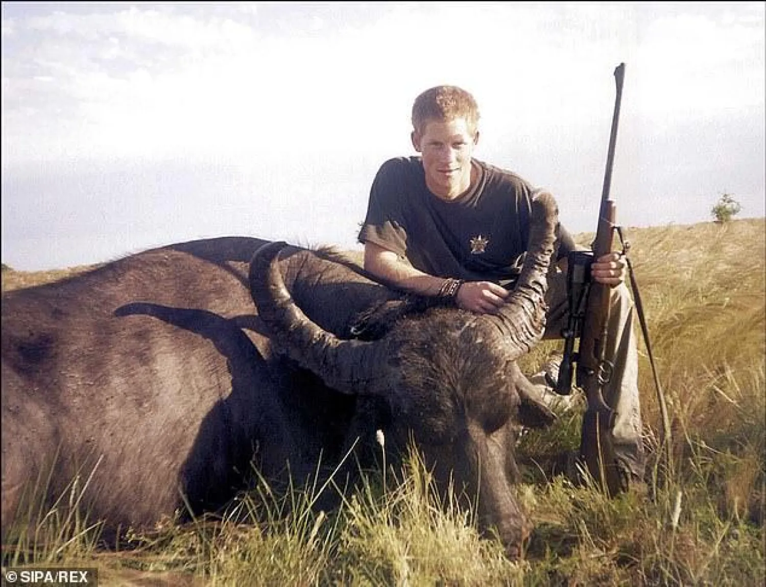 الأمير هاري إلى جانب جاموس ماء قتله خلال رحلة صيد (ديلي ميل)