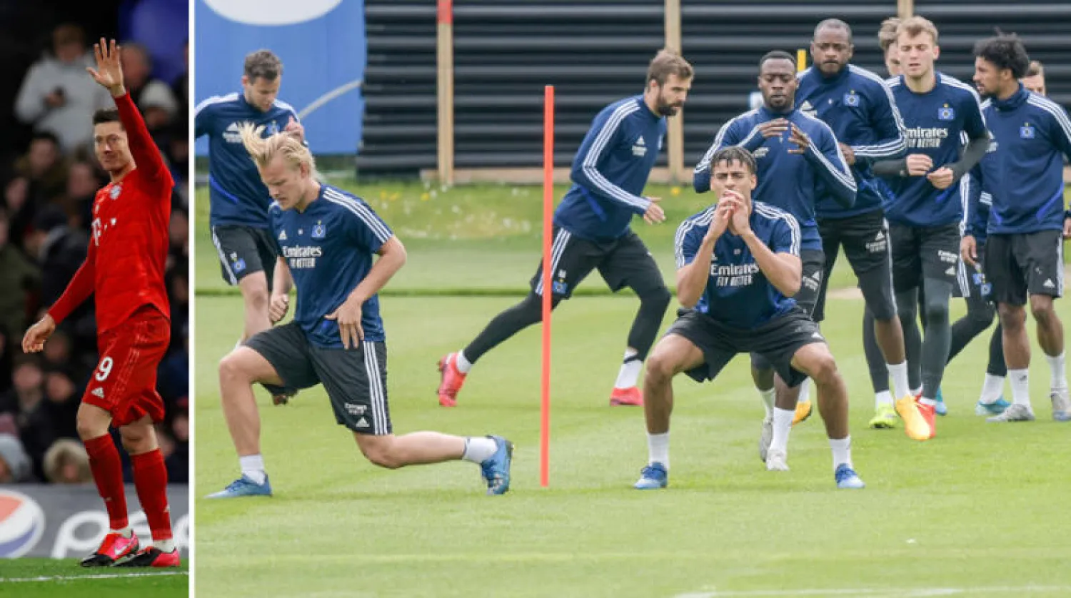 فريق هامبورغ يستعد لاستئناف الدوري الألماني (د.ب.أ)  -  ليفاندوفسكي يطارد لقب الهداف للمرة الخامسة (رويترز)