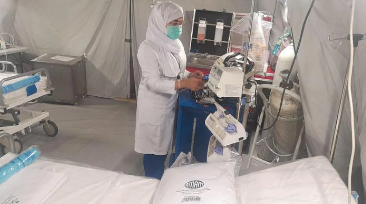 The hospital is close to active examination sites. Asharq Al-Awsat