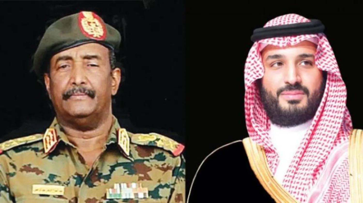 ولي العهد السعودي الأمير محمد بن سلمان ورئيس مجلس السيادة في السودان الفريق أول ركن عبد الفتاح البرهان (الشرق الأوسط)