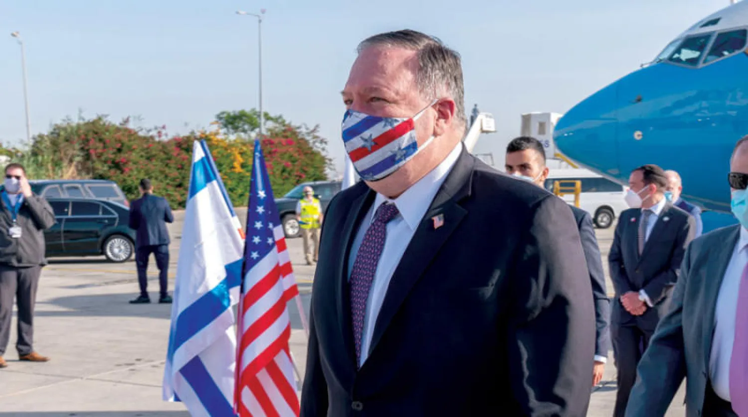 وصل وزير الخارجية الأميركي مايك بومبيو إلى إسرائيل أمس في زيارة قصيرة (د.ب.أ)