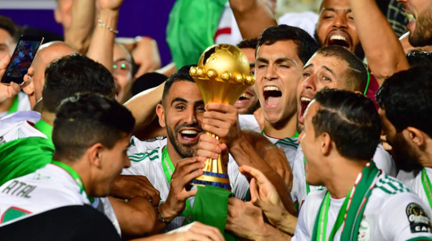 المنتخب الجزائري المتوج بلقب نسخة 2019 في مصر (أ.ف.ب)