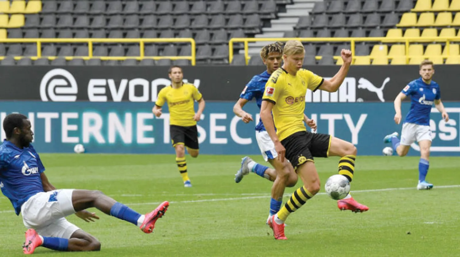 إرلينغ هالاند يفتتح أهداف دورتموند (إ.ب.أ)