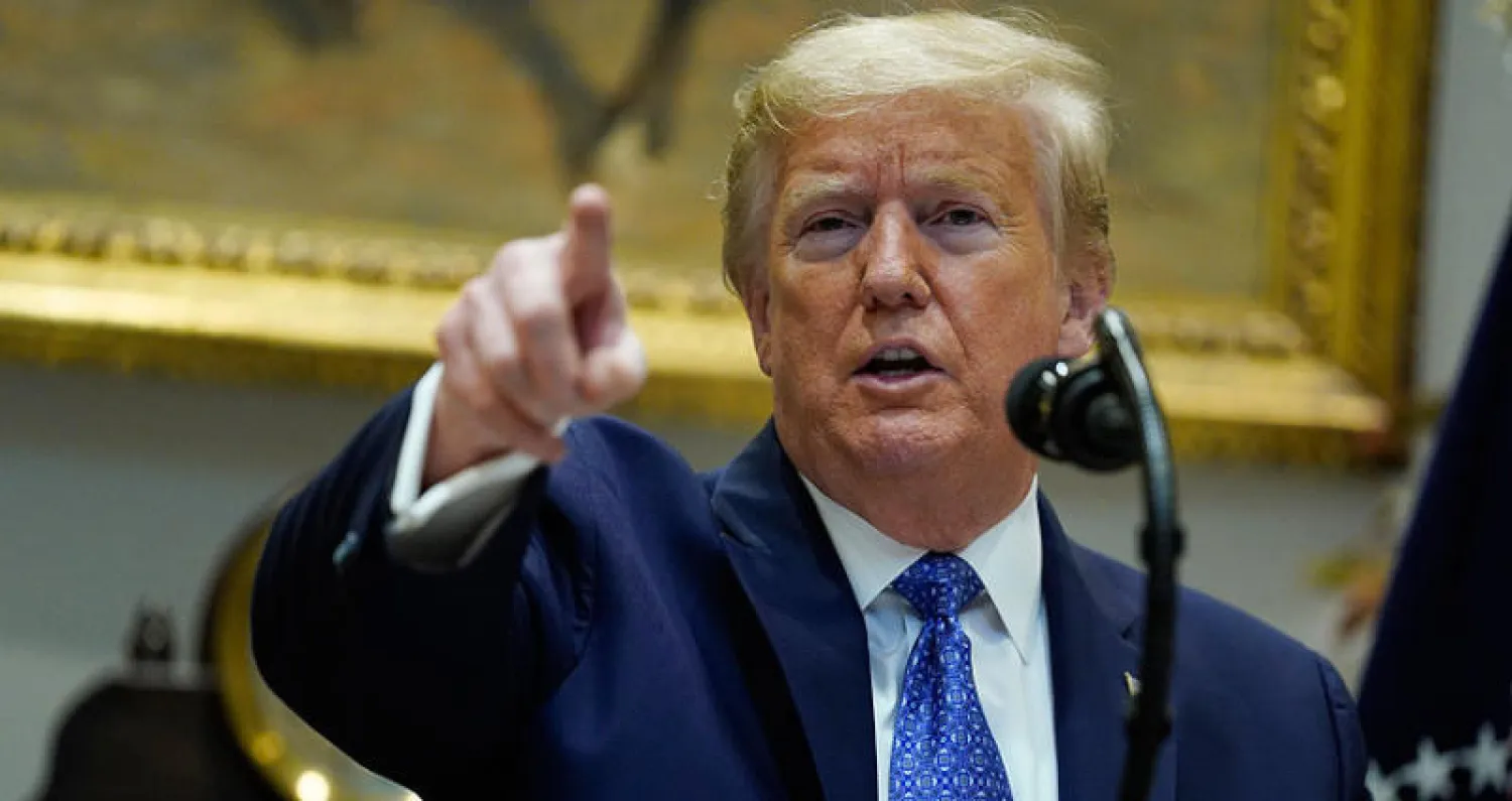 ترمب خلال مناسبة في البيت الأبيض أمس (أ.ب)