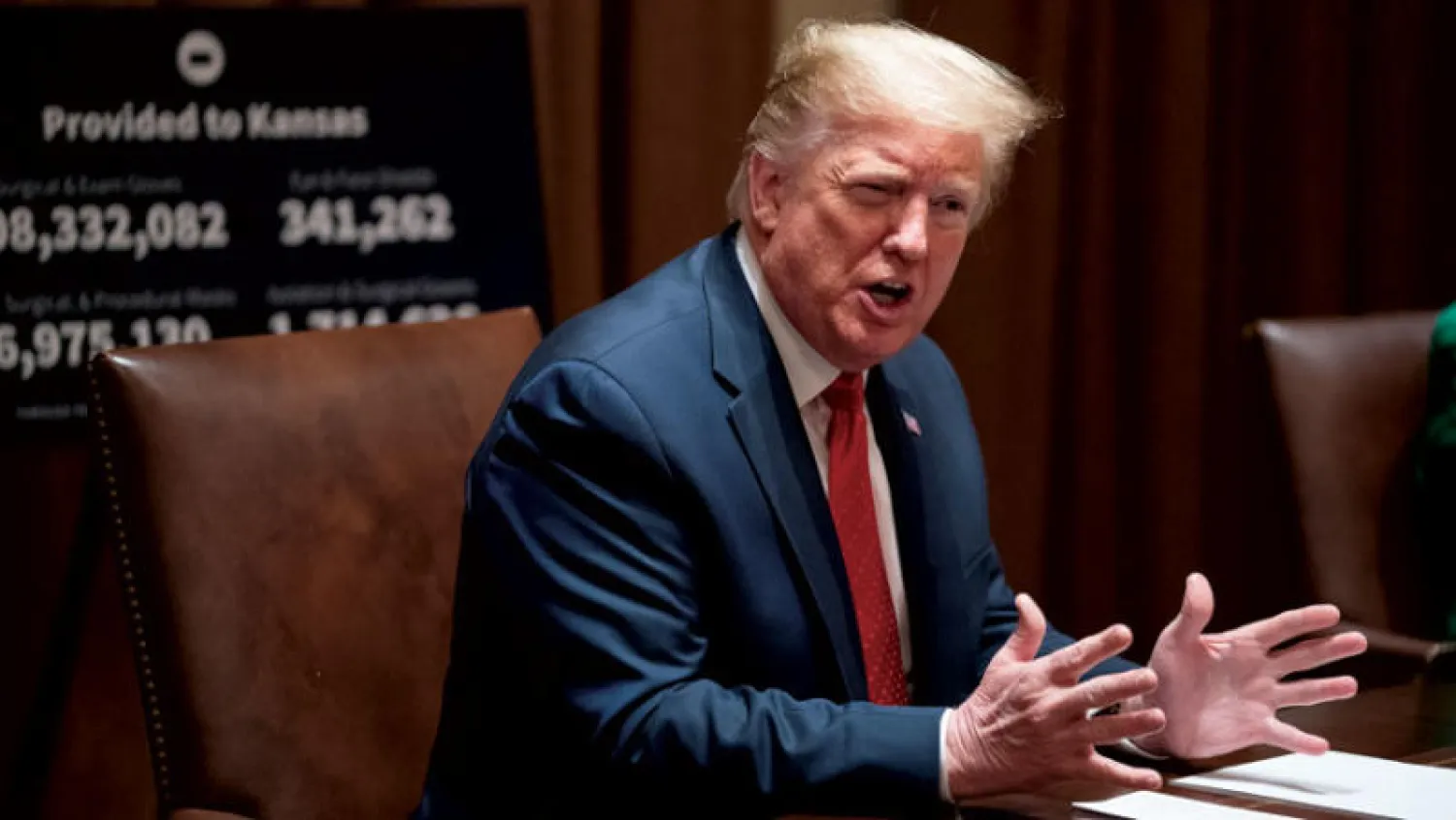 ترمب قال للجمهوريين في مجلس الشيوخ إنه متفائل بعودة الاقتصاد إلى ما كان عليه في بداية هذا العام (أ.ب)