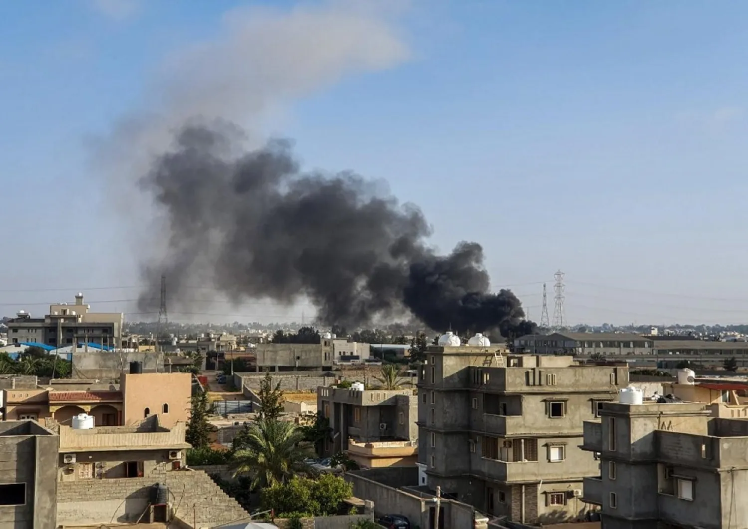 Smoke rises from an attack on Tripoli, Libya. (AFP file photo)