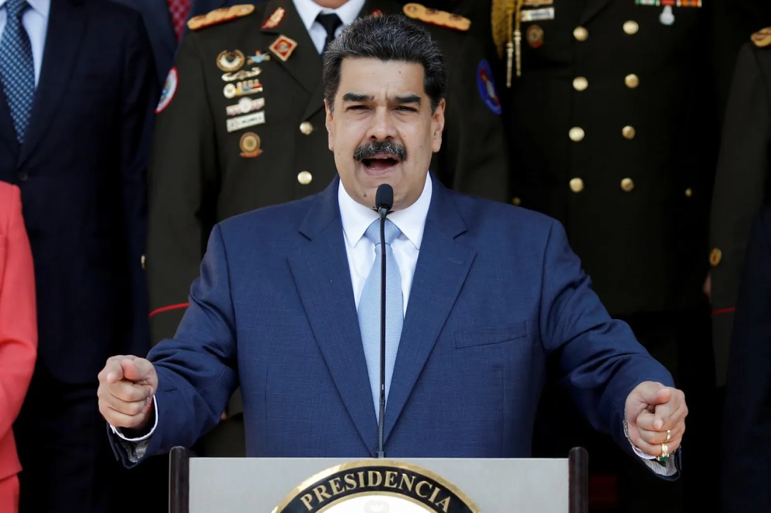 FILE PHOTO: Venezuela's President Nicolas Maduro speaks during a news conference at Miraflores Palace in Caracas, Venezuela, March 12, 2020. REUTERS/Manaure Quintero