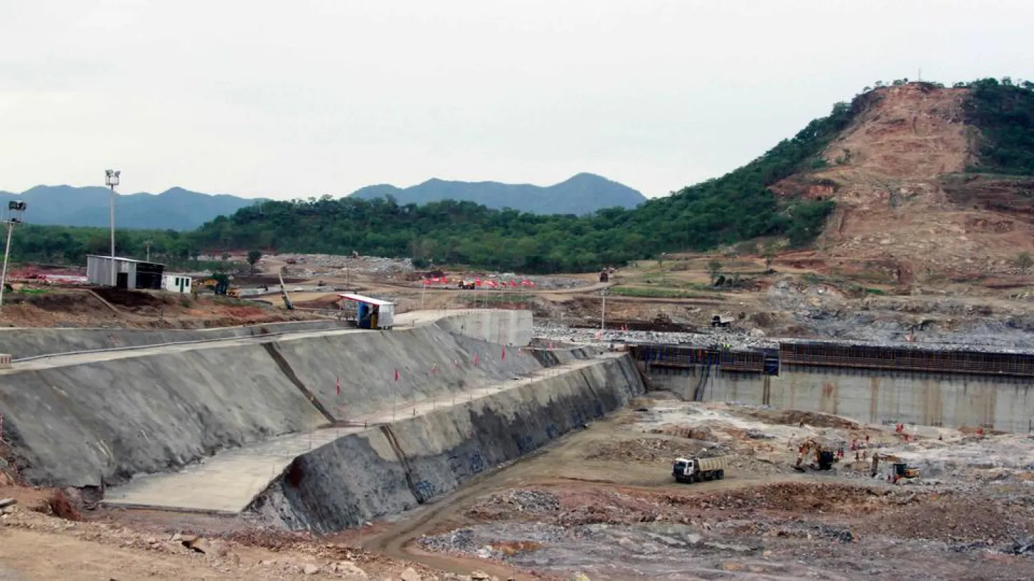 Caption: In this June 28, 2013 file photo, construction work takes place at the site of the Grand Ethiopian Renaissance Dam near Assosa, Ethiopia. (Elias Asmare / AP)