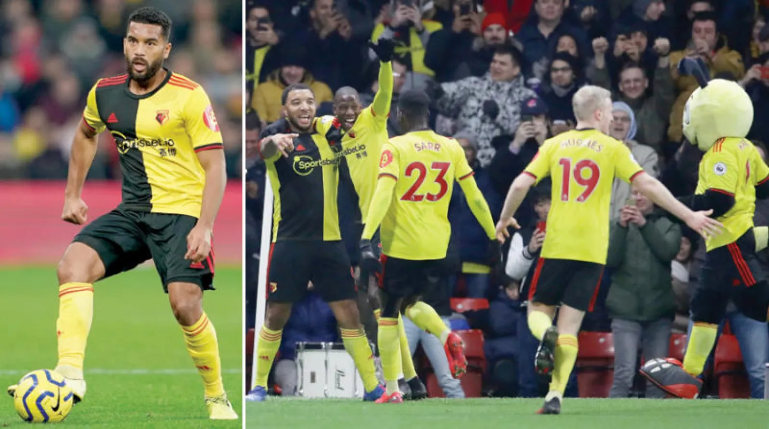 قائد فريق واتفورد تروي ديني (يسار الصورة) قال إنه لن يعود إلى التدريبات استعداداً لاستئناف الدوري الإنجليزي الممتاز (رويترز)  -  ماريابا مدافع فريق واتفورد أُصيب بـ«كورونا» (إ.ب.أ)