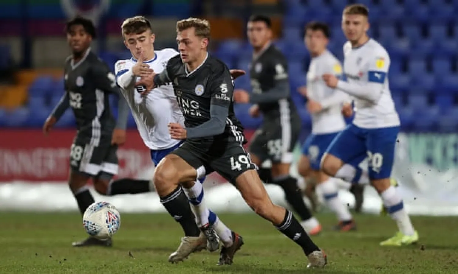  Action from Tranmere Rovers v Leicester City Under-21s in the EFL Trophy in January. Photograph: Paul Greenwood/BPI/Shutterstock
