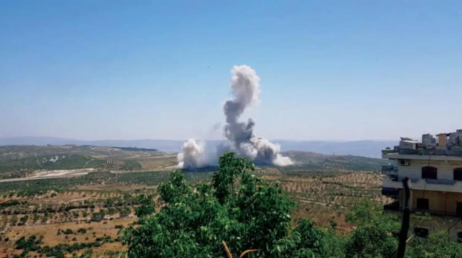 Plumes of smoke rise after an explosion at the M4 road