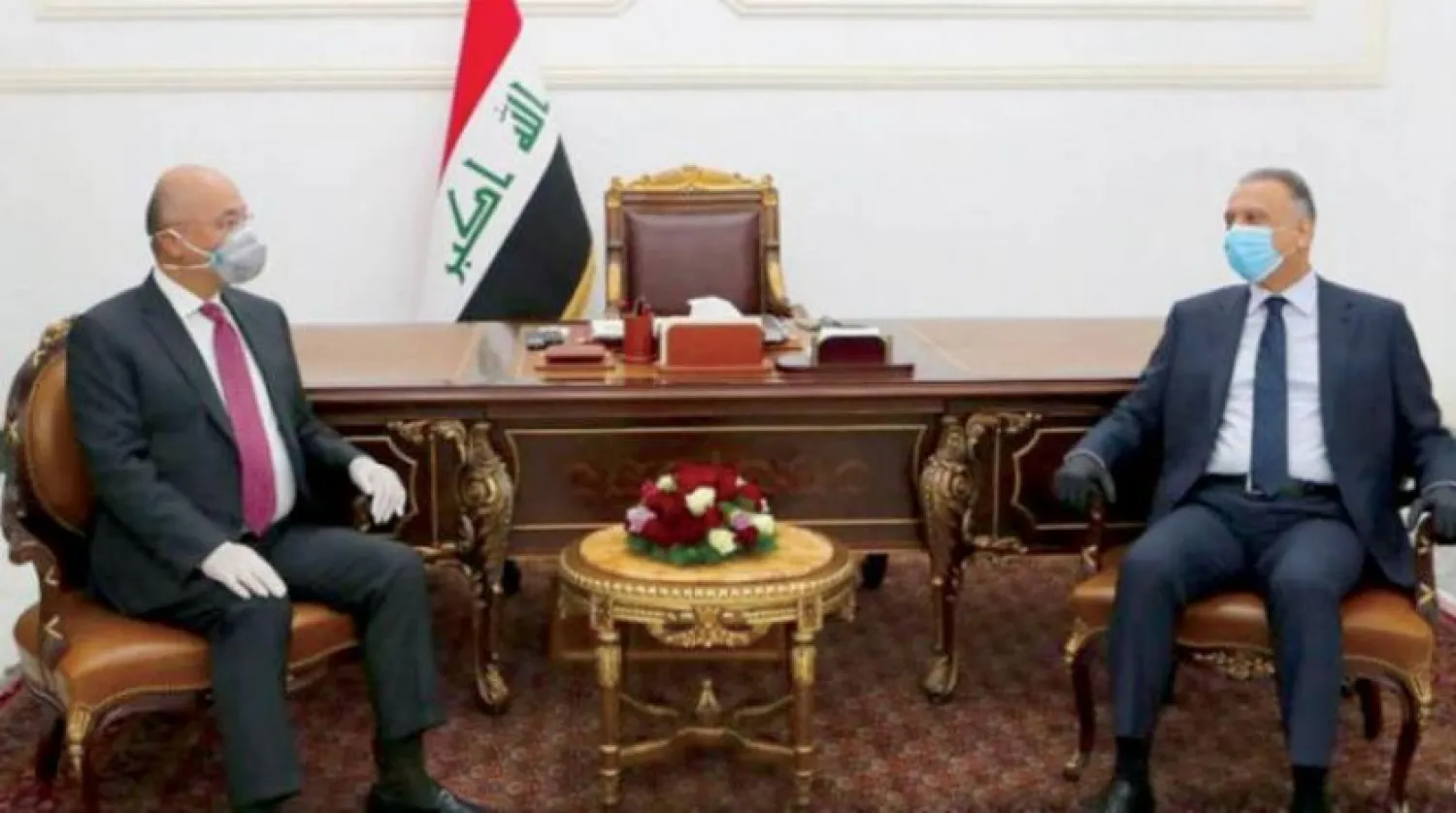 Irak Cumhurbaşkanı Berhem Salih ve Başbakan Mustafa el-Kazimi, 28 Mayıs’ta yaşanan son gelişmeleri görüştü (INA)