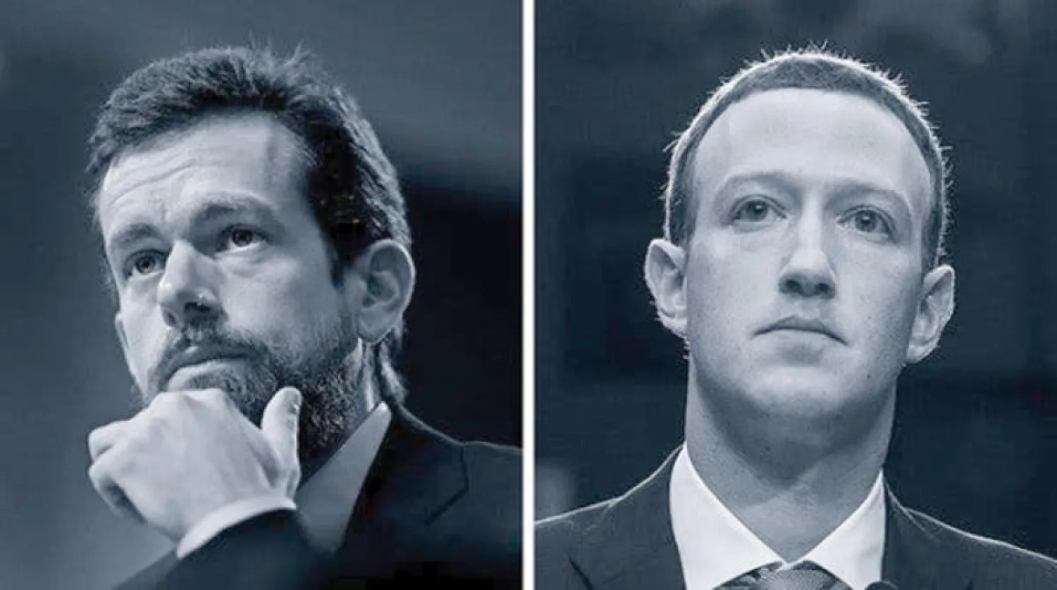 مارك زوكربيرغ، الرئيس التنفيذي لـ «فيسبوك»، وجاك دورسي، الرئيس التنفيذي لـ «تويتر»