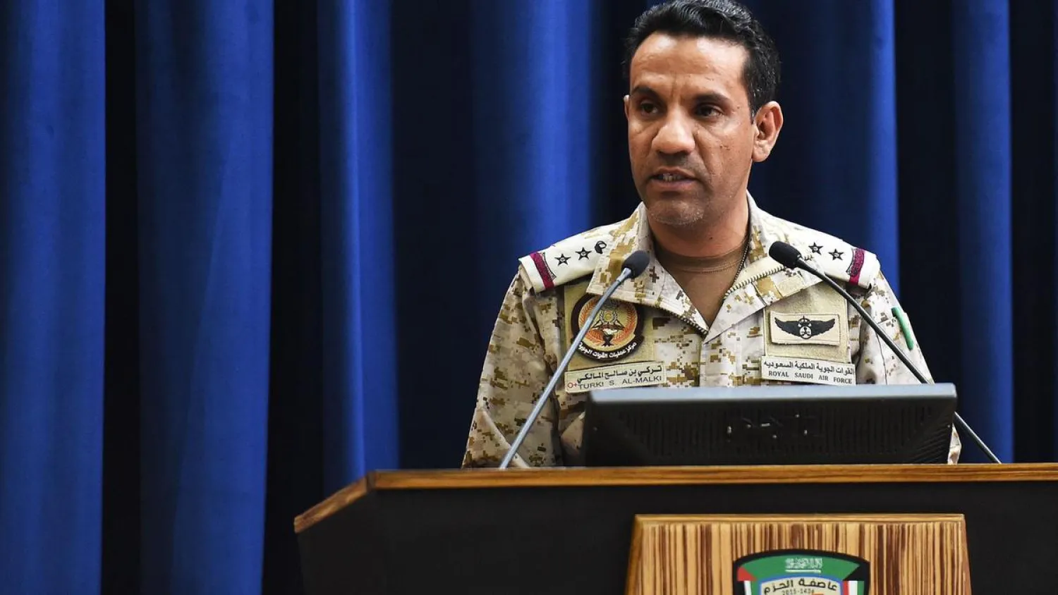 Arab coalition spokesman Colonel Turki al-Malki. (AFP)
