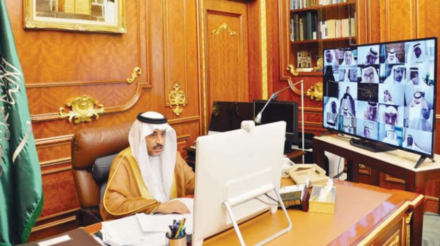 Suudi Arabistan Şura Konseyi dün Dr.Yahya bin Abdullah es-Saman’ın başkanlığında sanal ortamda toplandı. (SPA)