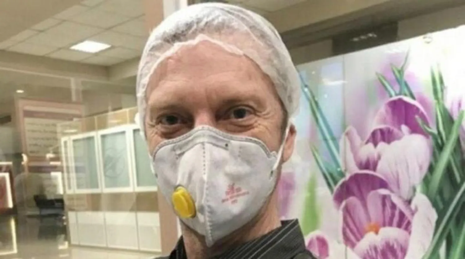 FILE - This March 19, 2020, file photo provided courtesy of the White family, shows US Navy veteran Michael White in Mashhad, Iran. (Courtesy of the White Family via AP)