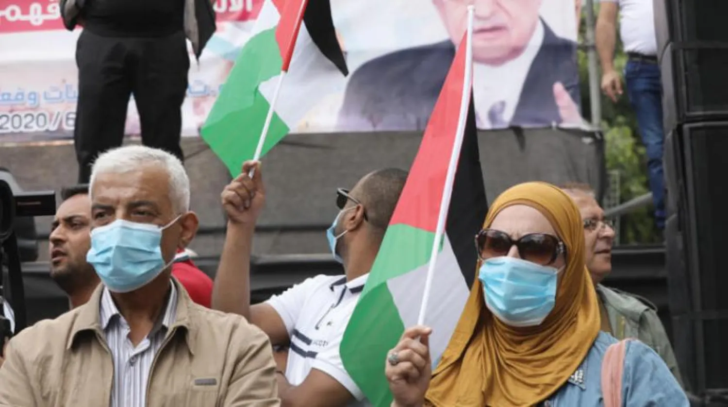 Dün Nablus'ta Batı Şeria’da İsrail egemenliğinin uygulanmasına karşı gösteriler düzenlendi. (EPA)

