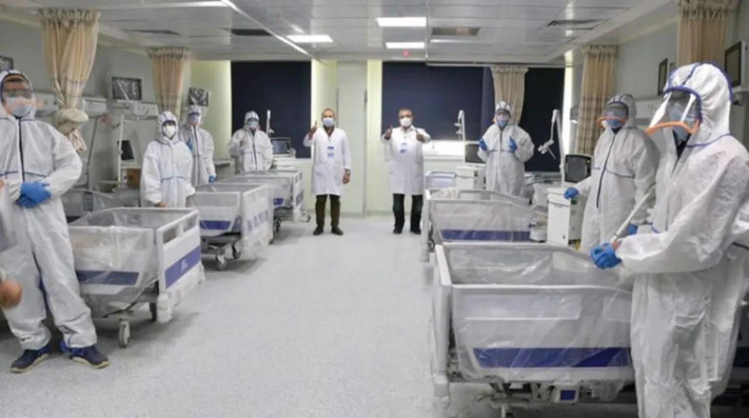 Koronavirüs (Kovid-19) hastalarının tedavi gördüğü bir karantina odası. (Mısır Bakanlar Kurulu)