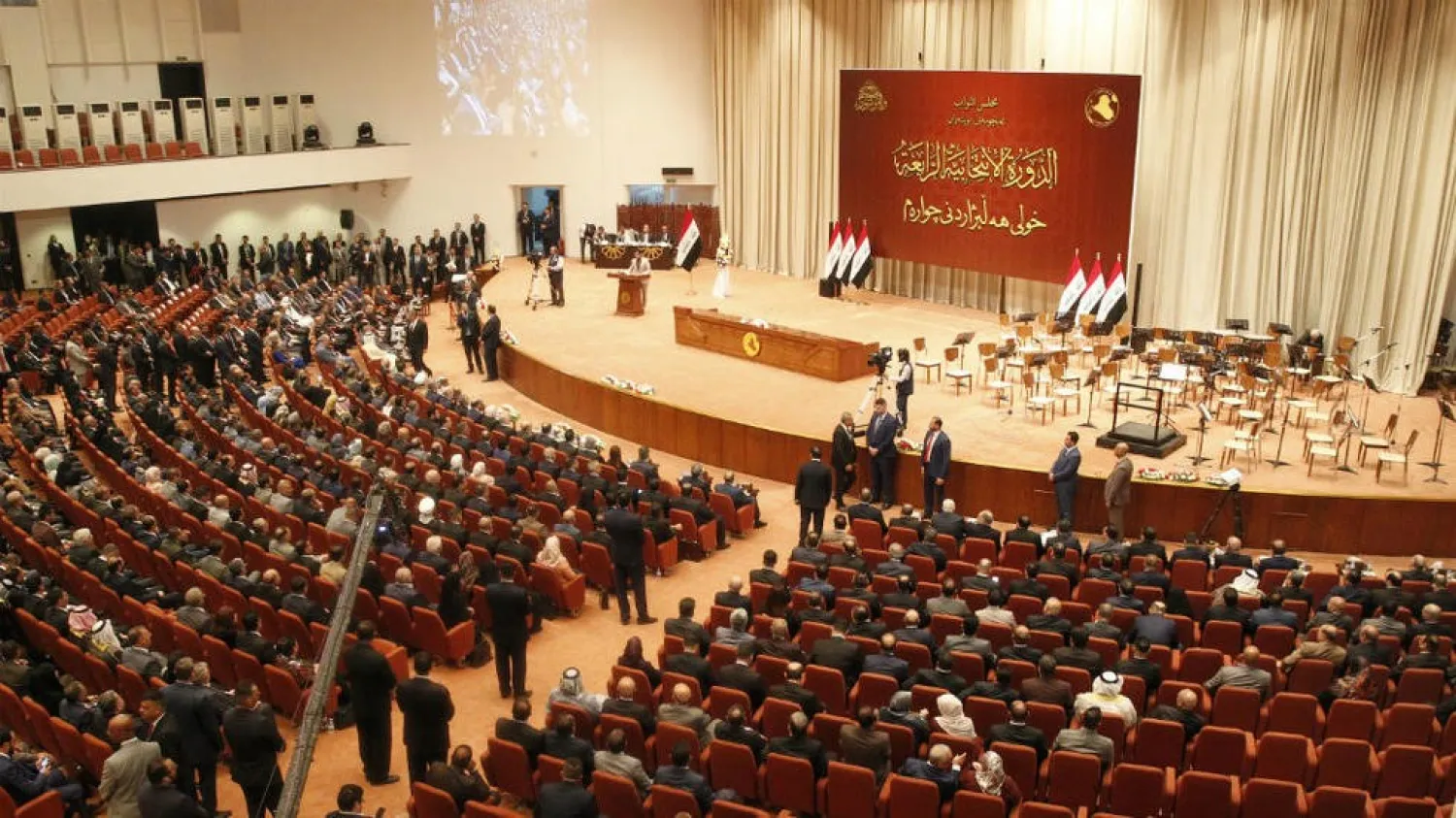 A picture taken on September 3, 2018 shows a general view of the Iraqi parliament during a meeting in the capital Baghdad. Sabah Arar, AFP