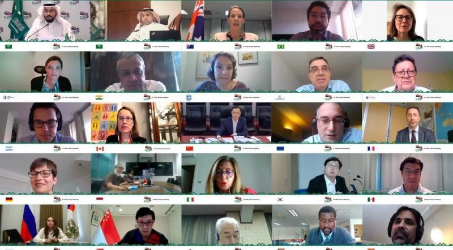جانب من الاجتماع الافتراضي لمجموعة عمل البنية التحتية (الشرق الأوسط)