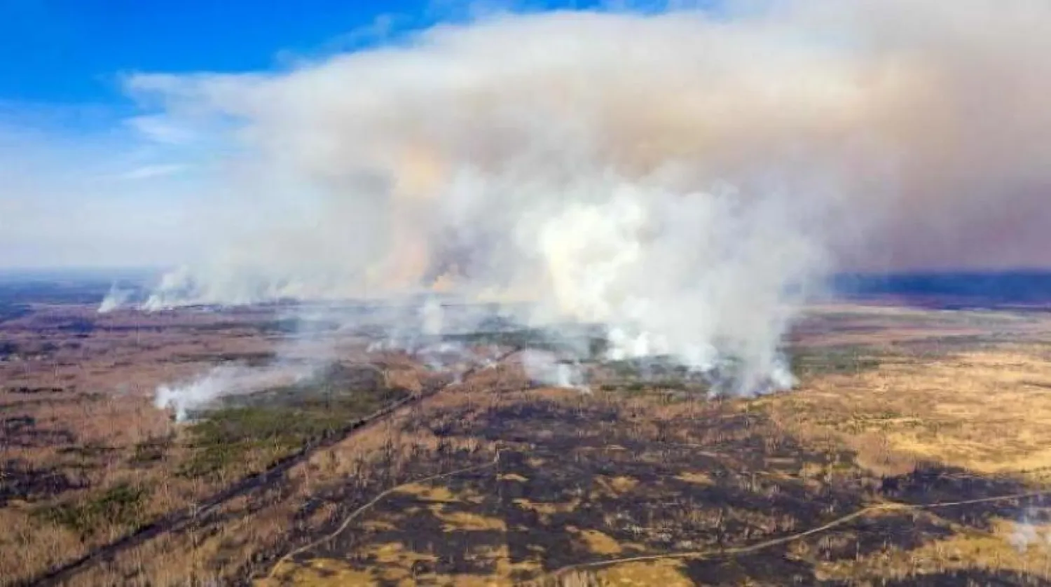 Çernobil istasyonu yakınında orman yangınları (AFP arşivi)