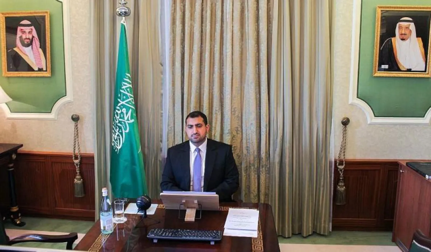 الأمير عبد الله بن خالد بن سلطان سفير السعودية لدى النمسا خلال دورة مجلس محافظي الوكالة الدولية للطاقة الذرية (واس)